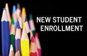 Pencils and New student enrollment sign